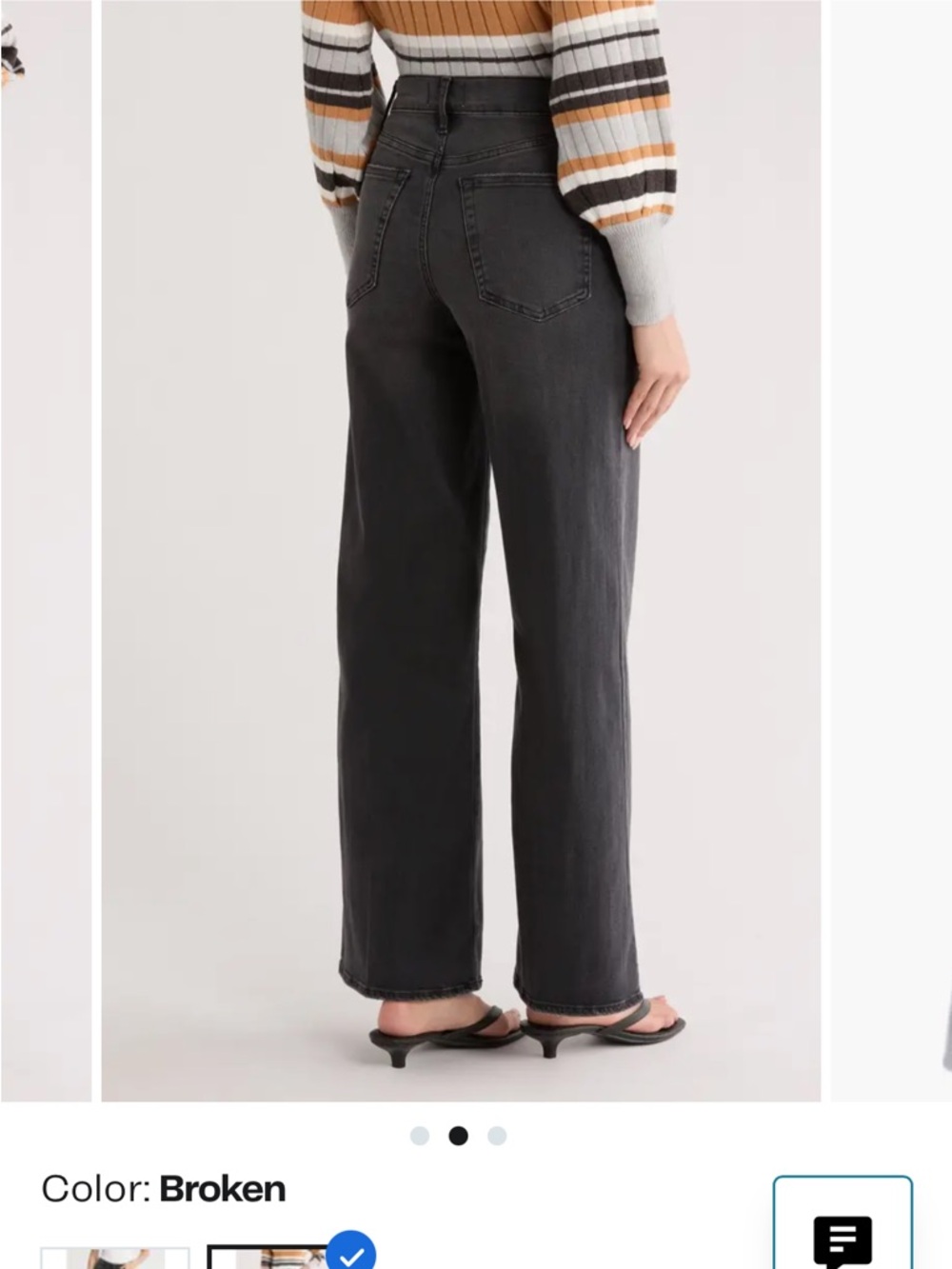 FRAME High-Rise Le Slim Palazzo Wide Leg Jeans in Broken (Black) sz 31 - Picture 2 of 10
